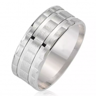 Mat Baklava Desenli Gümüş Alyans Yüzük : GALYANS008 Mat Baklava Desenli Gümüş Alyans Yüzük : GALYANS008