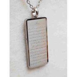 Gri Renk Dörtgen Cin Mektubu Yazılı Kararmaz Çelik Kolye