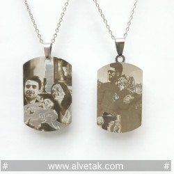 Paslanmaz Resimli Çelik Kolye