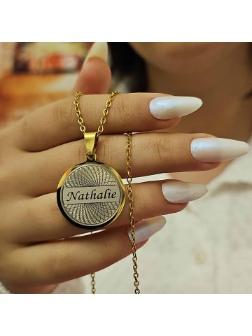 İsimli Kolye, Yaşam Çiçeği, Gold Renk, Kararmaz Çelik