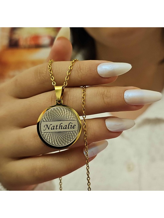 İsimli Kolye, Yaşam Çiçeği, Gold Renk, Kararmaz Çelik