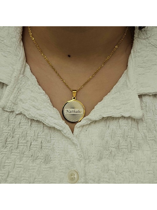 İsimli Kolye, Yaşam Çiçeği, Gold Renk, Kararmaz Çelik