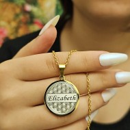 İsimli Kolye, Yaşam Çiçeği, Gold Renk, Kararmaz Çelik