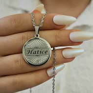 İsimli Kolye, Yaşam Çiçeği, Gümüş Renk, Kararmaz Çelik