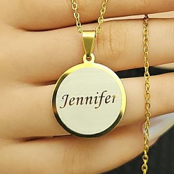 İsimli Kolye, Altın Renk, Minimalist Model, Paslanmaz Çelik