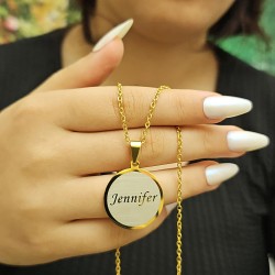 İsimli Kolye, Altın Renk, Minimalist Model, Paslanmaz Çelik