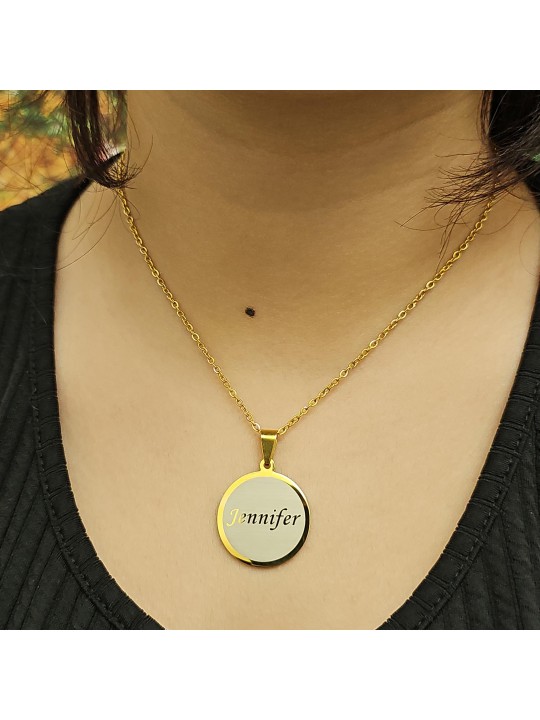 İsimli Kolye, Altın Renk, Minimalist Model, Paslanmaz Çelik