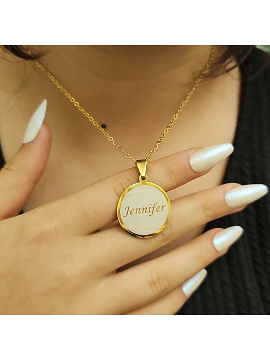 İsimli Kolye, Altın Renk, Minimalist Model, Paslanmaz Çelik