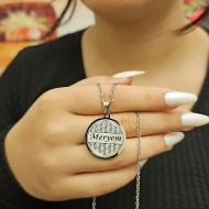 İsimli Kolye, Yaşam Çiçeği, Gümüş Renk, Kararmaz Çelik