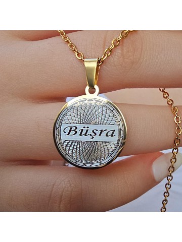isimli kolye, kişiye özel, gold renk, helezon model