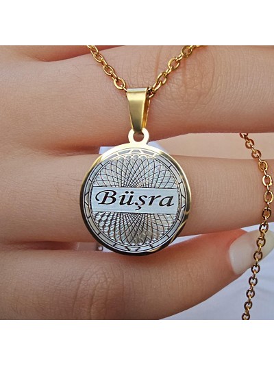 isimli kolye, kişiye özel, gold renk, helezon model