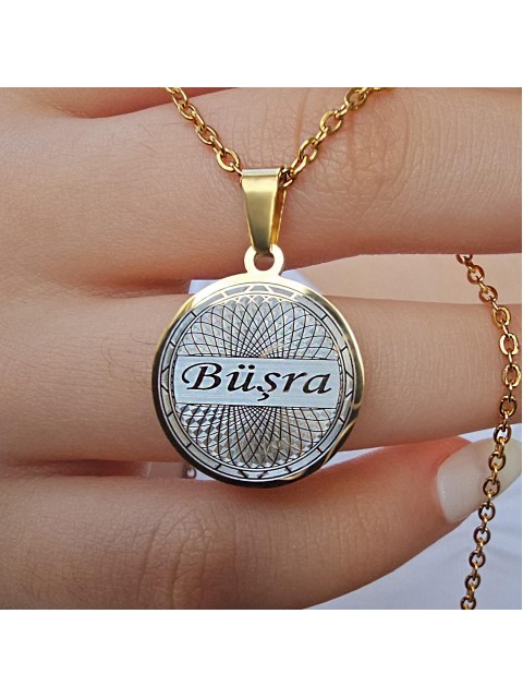 isimli kolye, kişiye özel, gold renk, helezon model