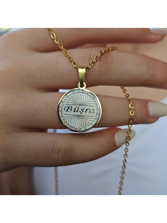 isimli kolye, kişiye özel, gold renk, helezon model