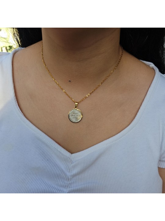 isimli kolye, kişiye özel, gold renk, helezon model
