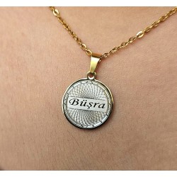 isimli kolye, kişiye özel, gold renk, helezon model