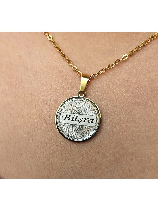 isimli kolye, kişiye özel, gold renk, helezon model