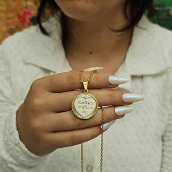 İsimli Kolye, Gold Renk, Kalp Şekilli, Paslanmaz Çelik