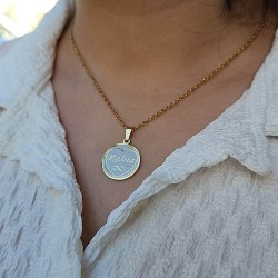 İsimli Kolye, Gold Renk, Kalp Şekilli, Paslanmaz Çelik