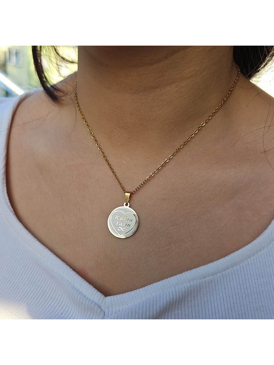 İsimli Kolye, Gold Renk, Kalp Şekilli, Paslanmaz Çelik, Küçük Model