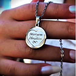 İsimli Kolye, Gümüş Renk, Kalp Şekilli, Paslanmaz Çelik