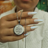 İsimli Aile Kolyesi, Çelik Kolye, Paslanmaz Kolye