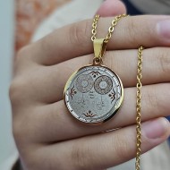 Ayetel Kürsü, Nazar, Felak, Nas Ayetleri, Çelik Kolye, Paslanmaz, Gold Renk, Küçük Model