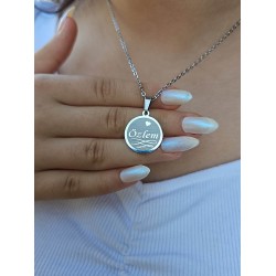 İsimli Kolye, Gümüş Renk, Yakamoz Model, Paslanmaz Çelik