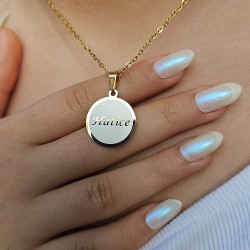 İsimli Kolye, Altın Renk, Minimalist Model, Paslanmaz Çelik