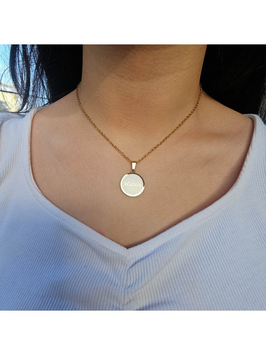 İsimli Kolye, Altın Renk, Minimalist Model, Paslanmaz Çelik