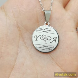 Harfli Çelik Kolye [ Yuvarlak Model  : r = 22mm ]