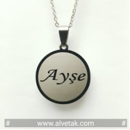 İsimli Çelik Kolye [ Yuvarlak Model  : r = 25mm]