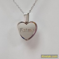 İsimli Çelik Kolye [ Kalp Model  : Küçük]