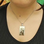 Resimli Kolye, Gümüş Renk, Paslanmaz Çelik, Çelik Kolye