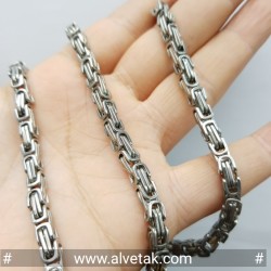 Gri Renk Paslanmaz Kral Çelik Zincir : CELGRIZINC003