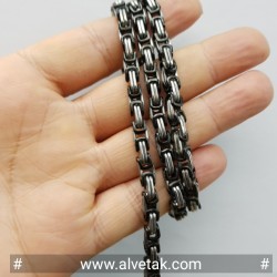 Siyah Gri Renk Paslanmaz Kral Çelik Zincir Kolye : CELGRIZINC004