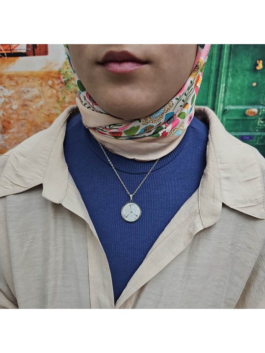 Felak Nas İhlas ve Kafirun, Gümüş Renk, Kararmaz Çelik Kolye, Küçük Model