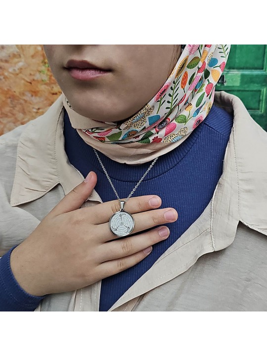 Felak Nas İhlas ve Kafirun, Gümüş Renk, Kararmaz Çelik Kolye, Küçük Model