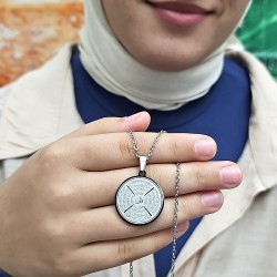 Felak Nas İhlas ve Kafirun, Gümüş Renk, Kararmaz Çelik Kolye