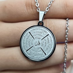Felak Nas İhlas ve Kafirun, Gümüş Renk, Kararmaz Çelik Kolye