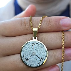 Felak Nas İhlas Kolye, Gümüş Renk, Kararmaz Çelik Kolye, Küçük Model