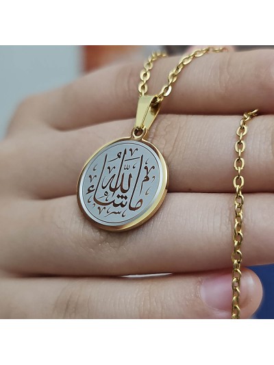 Maşallah Kolye, Kararmaz Çelik Kolye, Gold Renk