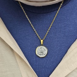 Maşallah Kolye, Kararmaz Çelik Kolye, Gold Renk