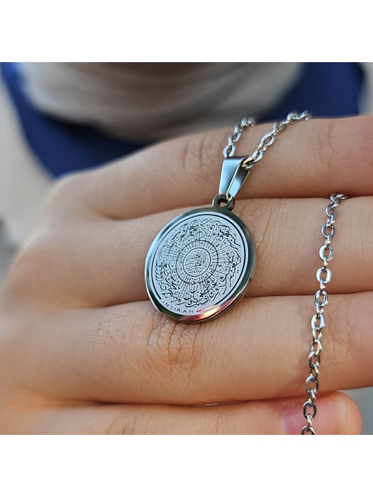 İnşirah Yazılı Kolye, Gümüş Renk, Paslanmaz Çelik,2 mm Uç, K003