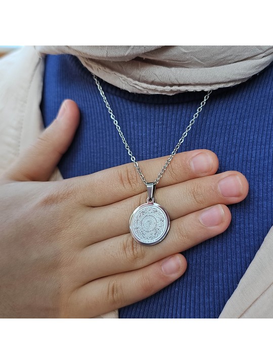 İnşirah Yazılı Kolye, Gümüş Renk, Paslanmaz Çelik,2 mm Uç, K003