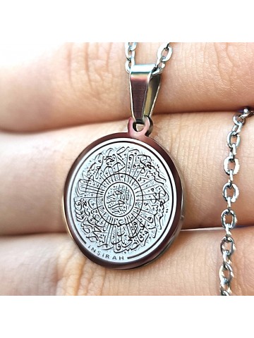 İnşirah Yazılı Kolye, Gümüş Renk, Paslanmaz Çelik,2 mm Uç, K003