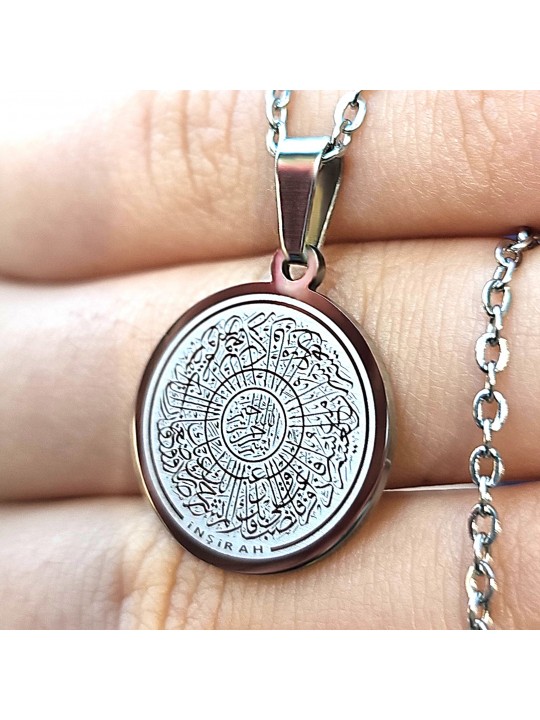 İnşirah Yazılı Kolye, Gümüş Renk, Paslanmaz Çelik,2 mm Uç, K003