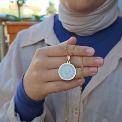 Kıtmir Dualı Kolye, Gold Renk, Kararmaz Çelik 