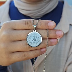 Kıtmir Dualı Kolye, Gümüş Renk, Kararmaz Çelik 