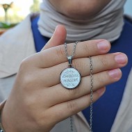 Nazar Ayeti Kolye, Gümüş Renk, Paslanmaz Çelik