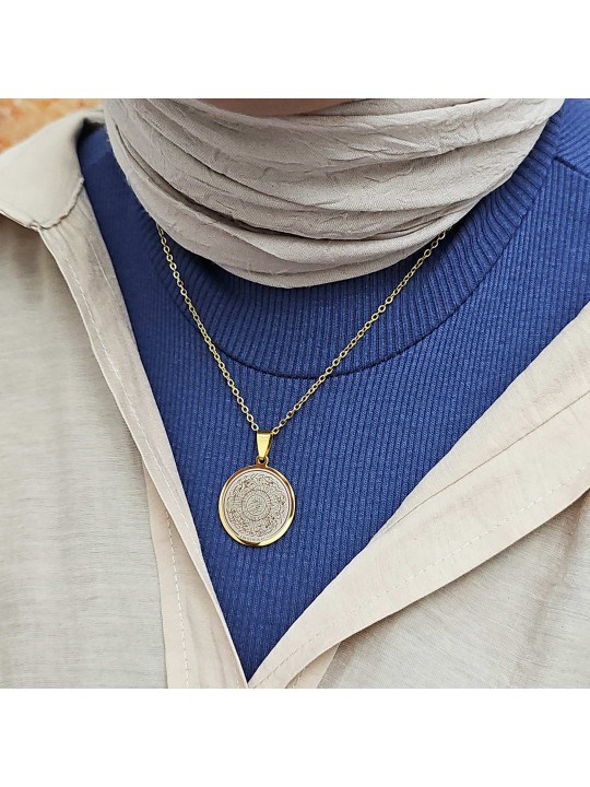 İnşirah Yazılı Kolye, Gold Renk, Paslanmaz Çelik, K054